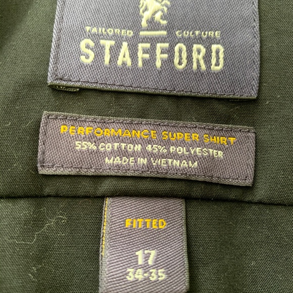 Stafford Performance Super Dress Shirt Fitted 17 - Picture 2 of 2